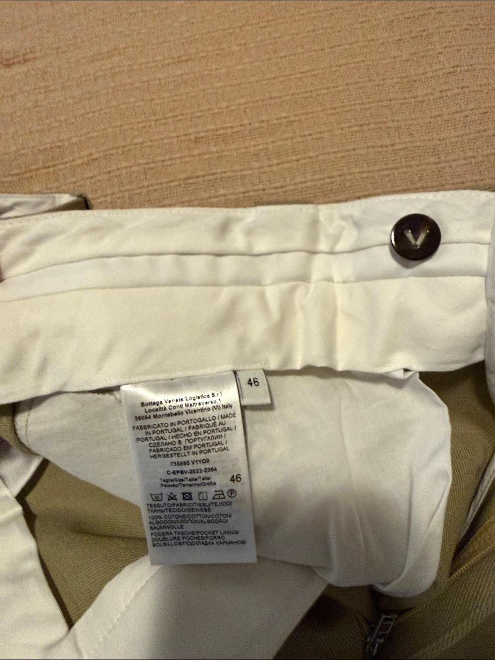 Bottega Veneta Olive Green Straight-Leg Chinos - Picture 4 of 6
